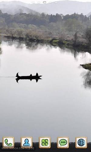 水墨山水景色中国画风格主题桌面