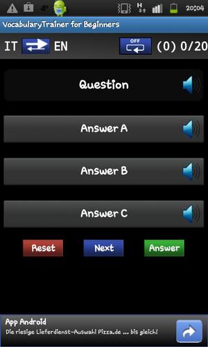Vocabulary Trainer (IT/EN) Beginner游戏截图