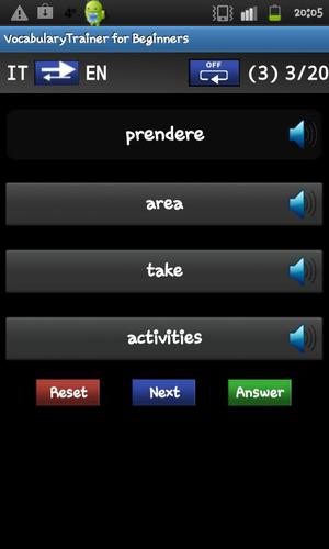 Vocabulary Trainer (IT/EN) Beginner游戏截图