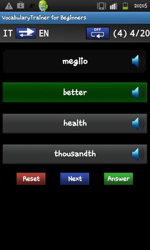 Vocabulary Trainer (IT/EN) Beginner游戏截图