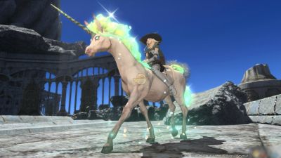 FF14的5.3版本新增了很多坐骑，包括闪耀的彩虹独角兽